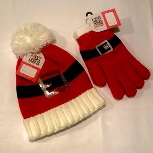 Santa Beanie and Glove set